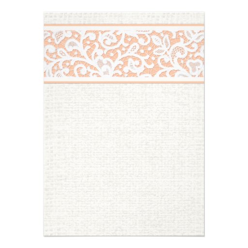 Coral Rustic Burlap Linen Bridal Shower Invitation
