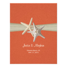 Coral Sand Dollar and Starfish Burlap Reception Invites