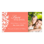 Coral Save The Date Invitation Photo Card Template