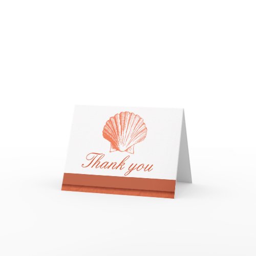 Coral Sea Shell Thank You Note Cards card