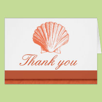 Coral Sea Shell Thank You Note Cards cards