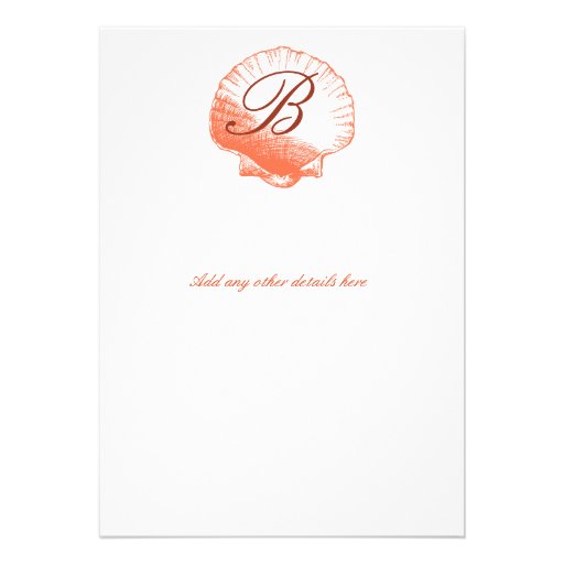 Coral Sea Shells Wedding Invitation