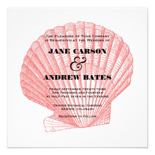 Coral Shell Invitation