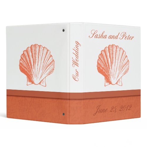Coral Shell Wedding Planner binder