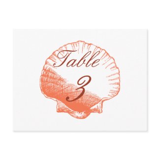 Coral Shells Beach Wedding Table Number Cards postcard