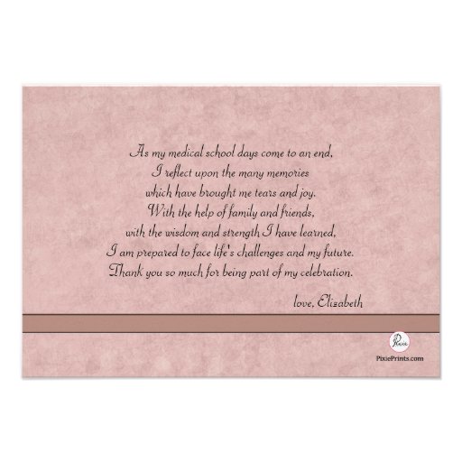 Coral Stethoscope Coordinating Thank You Notes Personalized Invite
