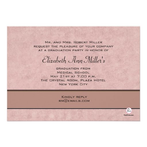 Coral Stethoscope - Graduation Party Invitation