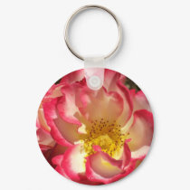 "Coral-Tinged Rose" keychains