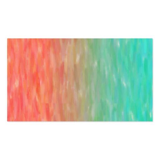 Coral & Turquoise Ombre Watercolor Teal Orange Business Card Template (front side)