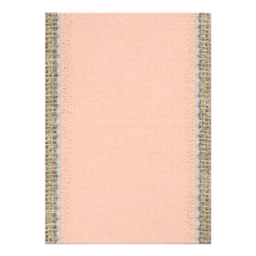 Coral Vintage Lace Bridal Shower Invitations