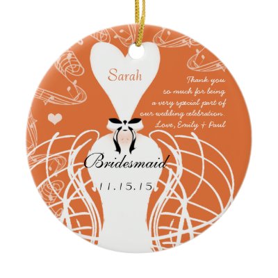 Coral Wedding Gown Bridesmaid Wedding Christmas Christmas Ornaments