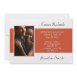 Coral White Post Wedding Celebration Custom Invitation