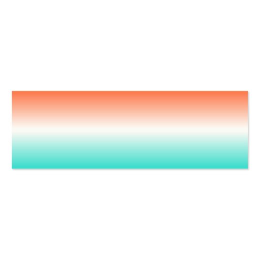 Coral White Turquoise Ombre Business Cards