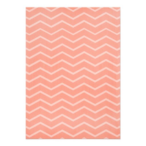 Coral Zigzag Bridal Shower Invitations