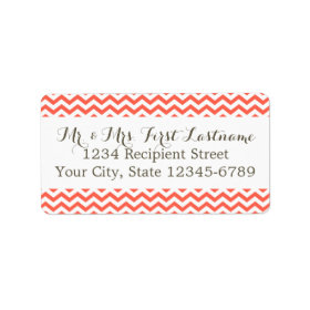 Coral Zigzag Personalized Address Labels