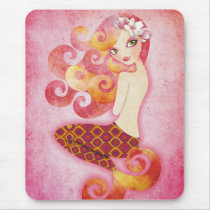 Coraleen, Mermaid in Pink Mousepad