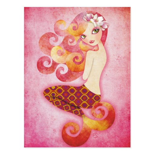 Coraleen, Mermaid in Pink postcard