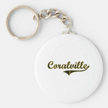 Coralville Iowa Classic Design Keychains