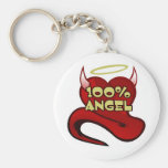Corazón 100% del diablo del ángel llavero