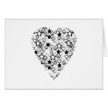 Corazón blanco y negro. Diseño modelado del corazó Tarjetas