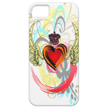 Corazón con alas con el caso del iPhone 5 de la co iPhone 5 Case-Mate Funda