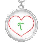 Corazón con monograma rojo moldeado colgante personalizado