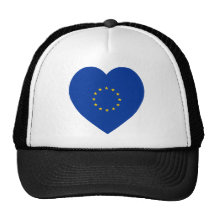 Corazón de la bandera de unión europea gorro