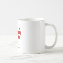 Corazón de la bandera del distrito de Columbia Tazas De Café