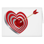 Corazón de la blanco con la tarjeta de felicitació