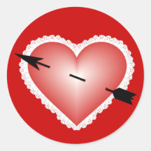 Corazón de la tarjeta del día de San Valentín Etiqueta