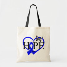 Corazón Décor de la mariposa de la esperanza del c Bolsas De Mano