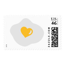 Corazón del amor del huevo frito sello