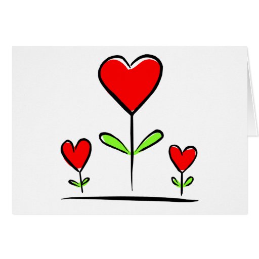 Corazón floreciente del amor de las flores de los  tarjeton