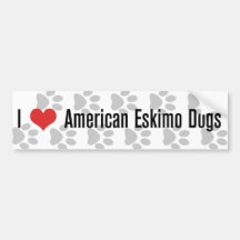 (Corazón) perros esquimales americanos I Pegatina De Parachoque