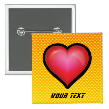 Corazón rojo amarillo-naranja pin