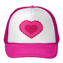 Corazón rosado de encaje gorra
