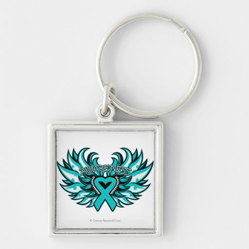 Corazón Wings.png de la conciencia de PCOS Llavero Personalizado