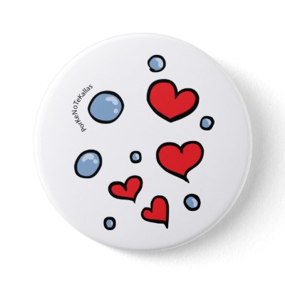 corazones con burbujas pinback button by kamisetas