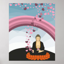 Corazones del amor de Buda Impresiones