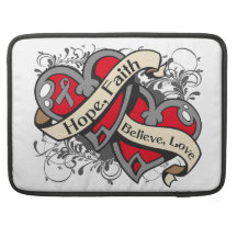 Corazones duales de la fe de la esperanza del asma fundas macbook pro