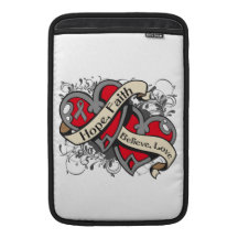 Corazones duales de la fe de la esperanza del asma funda para macbook air