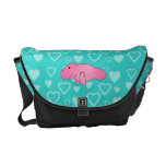 Corazones rosados conocidos personalizados de la t bolsa messenger