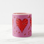 Corazones y burbujas (en rosa) tazas de café