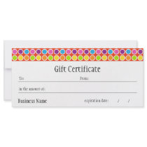 Cordelia Gift Certificate Full Color Rack Card