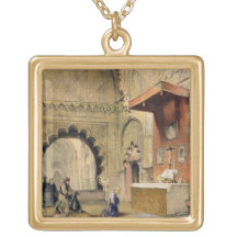 Cordoba: Monk praying at a Christian altar in the Jewelry