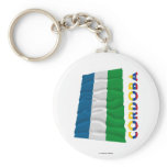 Córdoba Waving Flag with Name Keychain