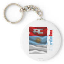 Córdoba waving flag with name key chain