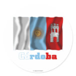 Córdoba waving flag with name stickers