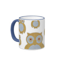 Corduroy Owl mugs by litabug Corduroy Owl mugs