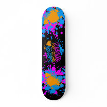 COREY TIGER 1980s NEW WAVE PAINT SPLATTER BLACK skateboards by COREYTIGER COREY TIGER 1980s NEW WAVE PAINT SPLATTER BLACK skateboards